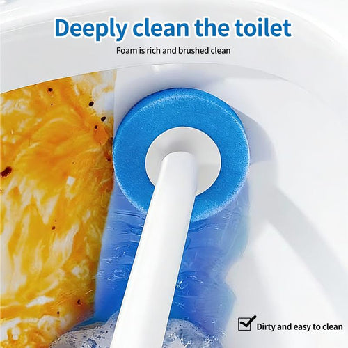 🚽 Disposable Toilet Brush Set with Wall-Mounted Storage Holder