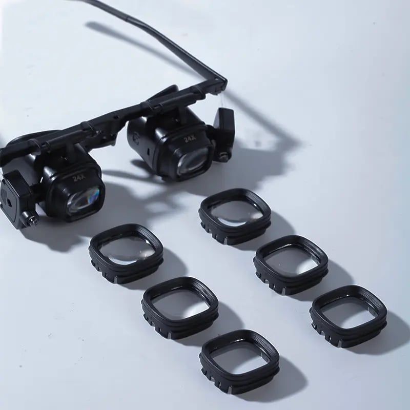 🔍 2X-24X LED Head Mount Magnifying Glasses | Hands Free Glasses Style Loupe for Watch & Phone Repair