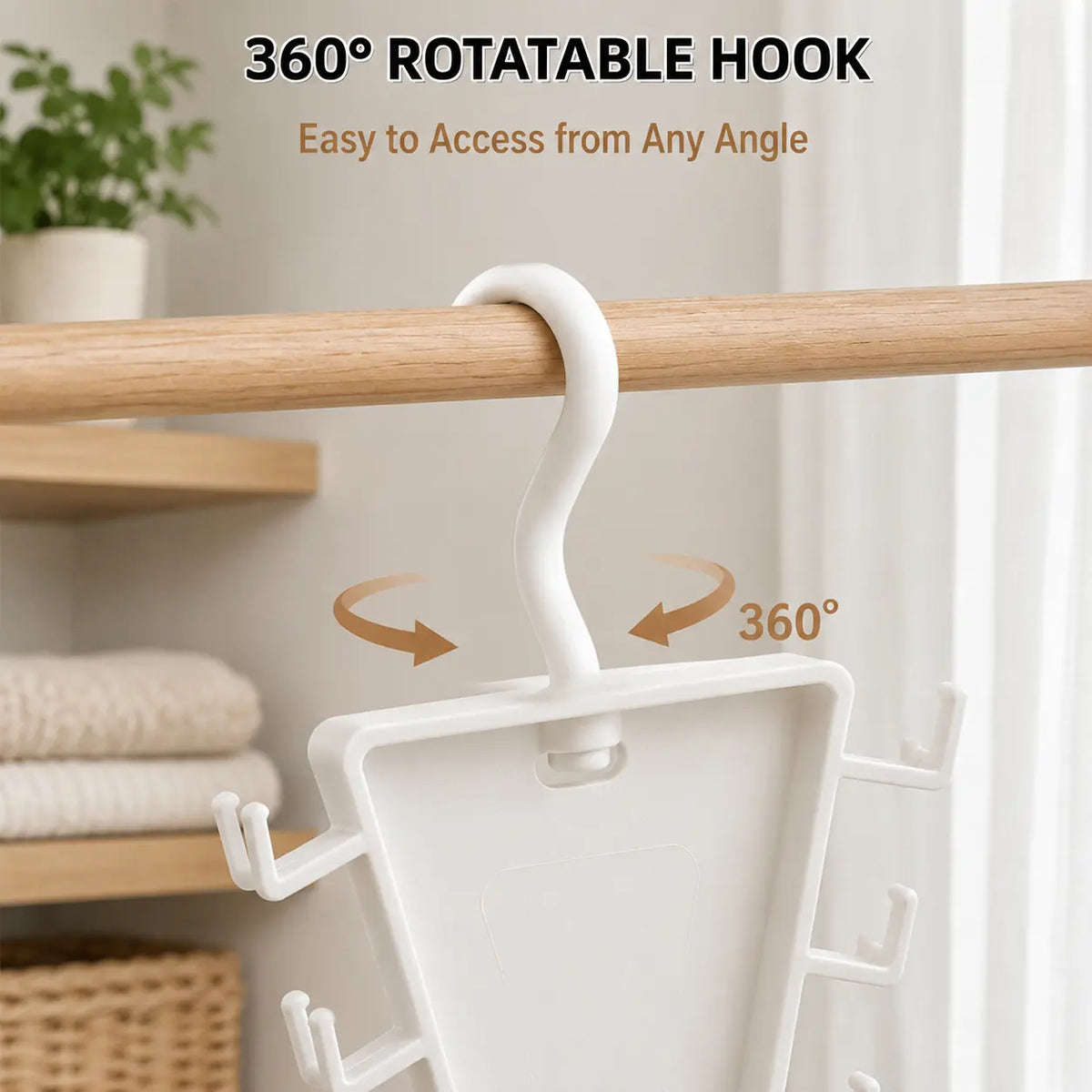 ✨ 12-Hook V-Shaped Closet Organizer – Save Space & Keep Accessories Tidy