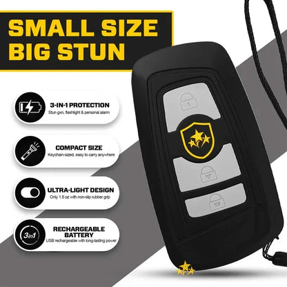 🛡 2026 Safety Alert ⚡️3-in-1 – stun gun, flashlight, and car alarm in a keychain
