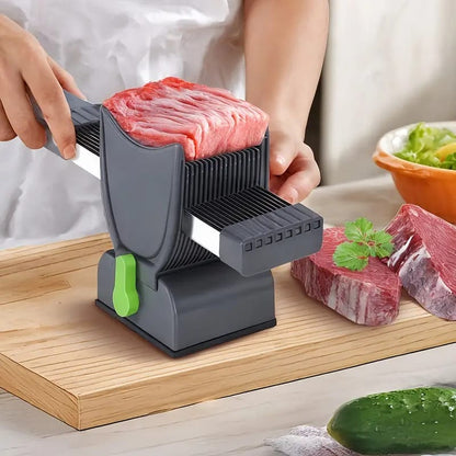 Manual Meat Slicer and Knife Sharpener Set for Home Cooking and BBQ