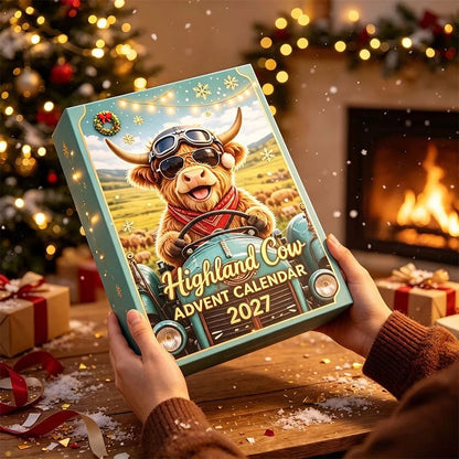 🐮✨Highland Cow Advent Calendar 2027 | Cute Highland Cow Mini Figurines Advent Box