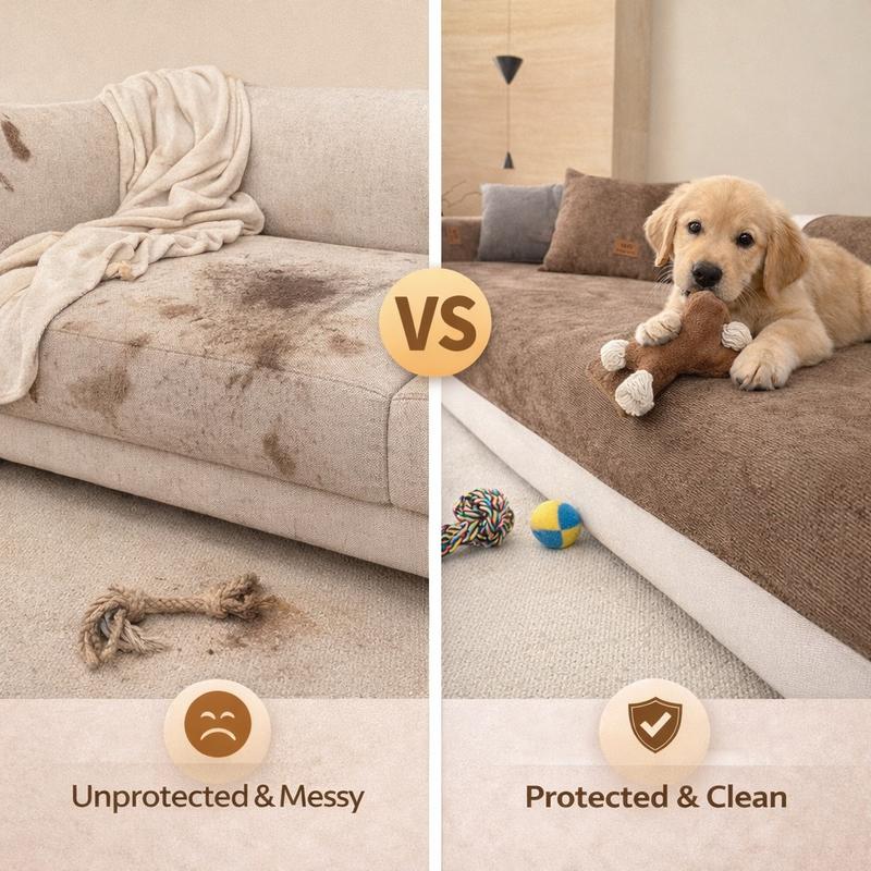 🛋️ Corduroy Anti-Slip Sofa Pad | Pet Furniture Protector
