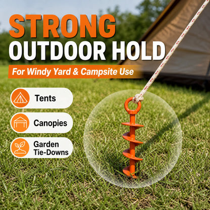 Heavy Duty Spiral Blade Ground Anchor Kit, 4-Pack 15-Inch Solid Steel Stakes for Tents, Carport, Garden Sheds, Multi-Purpose Full Spiral Blade Design, Easy Installation, High Load Bearing, Deep Soil Grip, Anti-Loosen
