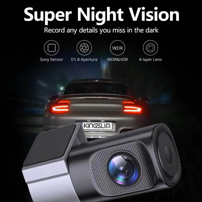 📹 360° Dash Cam: Super Night Vision &amp; Phone App Control!