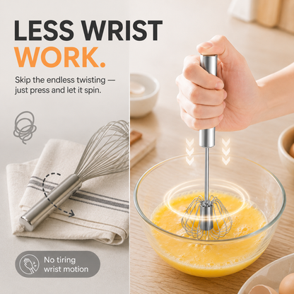 🥚 2-Pack Hand-Push Rotary Whisk – Press, Spin & Mix with Ease