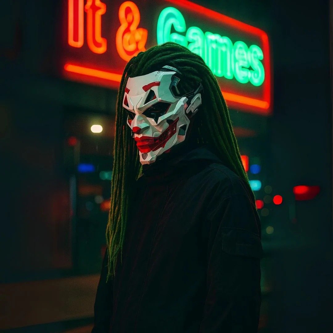 🔥Hot Sale 49% OFF🔥Cyberpunk Joker Mask without Dreadlocks - The Ultimate Cosplay  Statement Piece
