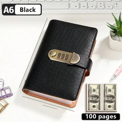 A6 savings notebook,3-Digit Resettable Password Lock
