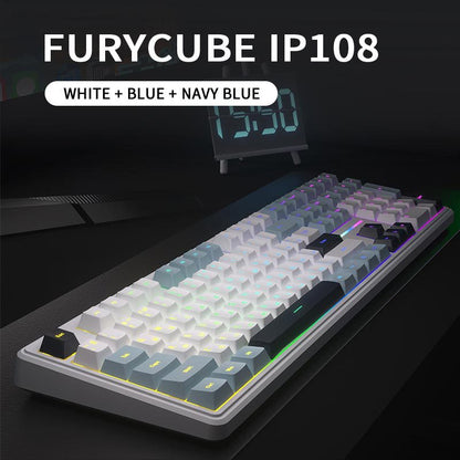 🔥50% OFF！💄FURYCUBE IP108 Lipstick Shape Wireless Mechanical Keyboard, Tri-Mode RGB Desk Keyboard✨