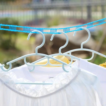 🌈Clothesline for Outside, Adjustable Clothes line,Windproof Clothesline with Hooks, Indoor and Outdoor Laundry and Drying Lines,Ideal Camping & Travel Essentials