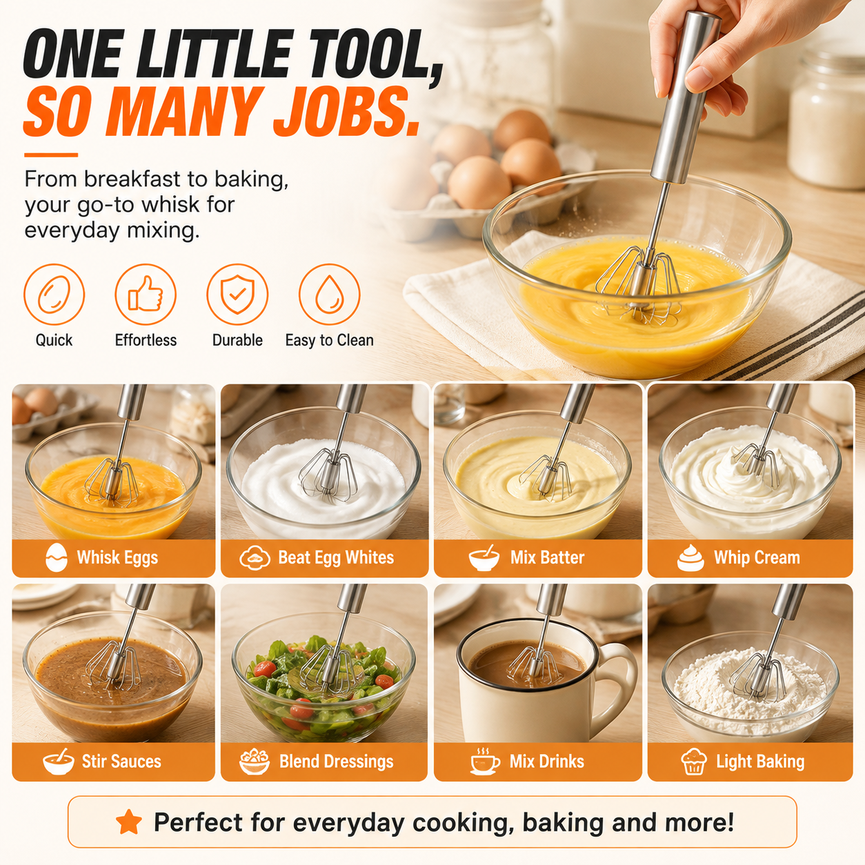 🥚 2-Pack Hand-Push Rotary Whisk – Press, Spin & Mix with Ease
