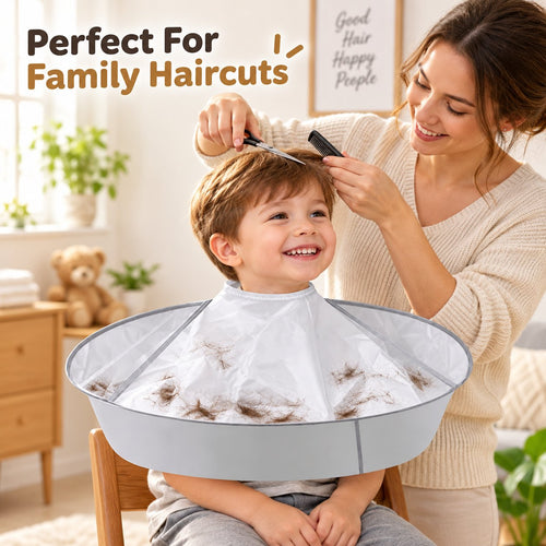 🔥Last Day 50% OFF - 💈Portable Hair Cutting Cape – 23.62' Wide Hair Catcher, Waterproof & Easy-Clean Design for Mess-Free Home Haircuts