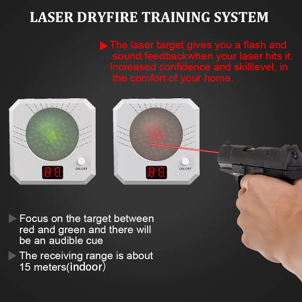 Rechargeable Laser Dry Firing Target - Portable Hunting Training Gear, 5 Difficulty Levels, Steel Plate Sound-Flash Feedback, Indoor Training Tool, Cost-Effective Gift for Male Shooters