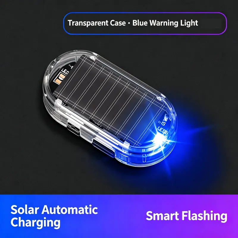 Solar Powered Fake Car Alarm Light, Auto Light Sensor LED Simulated Security Warning Flashing Light