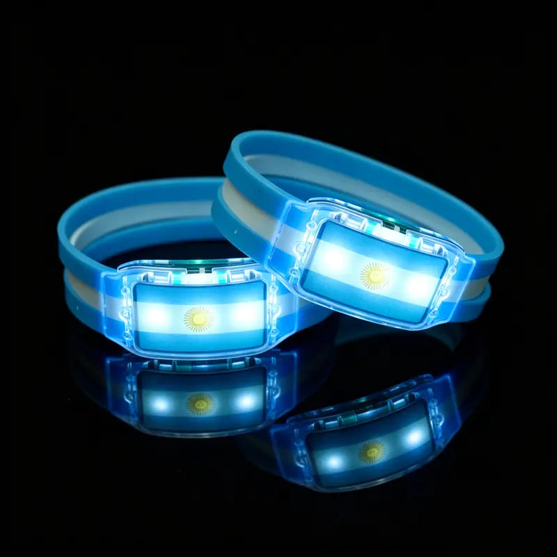 🏆 LED Flag Wristbands – Light Up Your Team Spirit Anywhere!