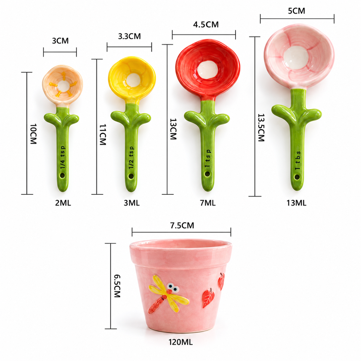 Petal Pot Measuring Spoons Set
