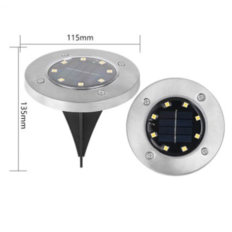 8-LED Solar Ground Lights for Outdoor Gardens