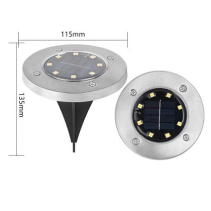 8-LED Solar Ground Lights for Outdoor Gardens