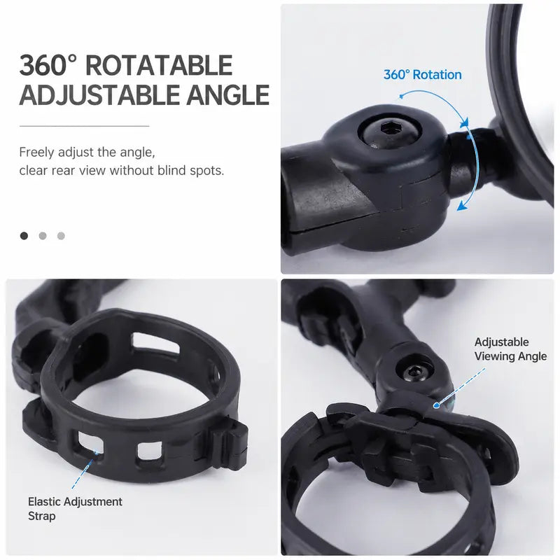 2 Counts, Bicycle Handlebar Convex Rearview Mirror