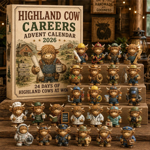 🐮 LAST DAY 49% OFF – 24 Days of Highland Cow Careers Advent Calendar | 24 Unique Collectible Highland Cows with Adorable Jobs, Tiny Accessories & Daily Christmas Surprises 🎄✨