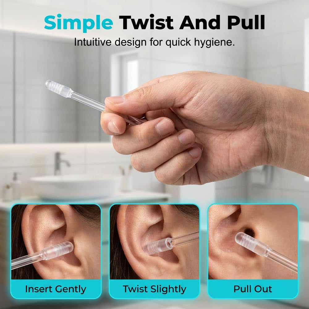 🥳2026 HOT SALE🥳💞50K+ SOLD!🧏‍♂️🌿Reusable Earwax Remover with Soft Adhesive Tip | 24pcs🤲💚