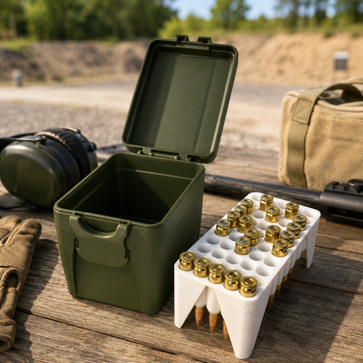 💥🔥Quick Access Ammo Storage Box – 50 Round Lift-Up Design Cartridge Organizer for Range & Storage