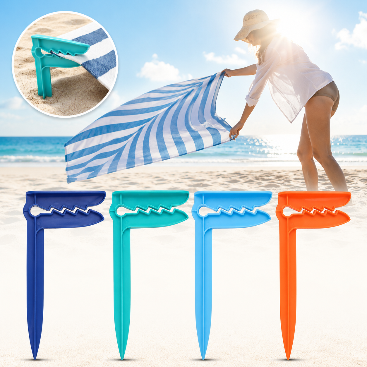 4PCS Portable Windproof Nylon Clothesline 🧺