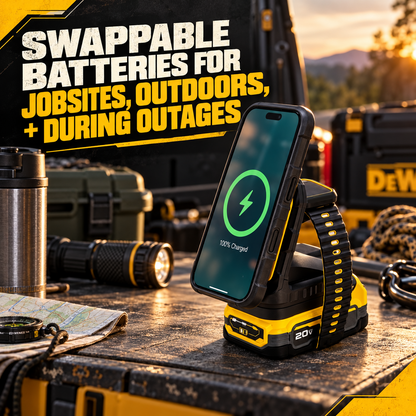 DEWALT 2-in-1 Magnetic Wireless Charger for Phone & Apple Watch
