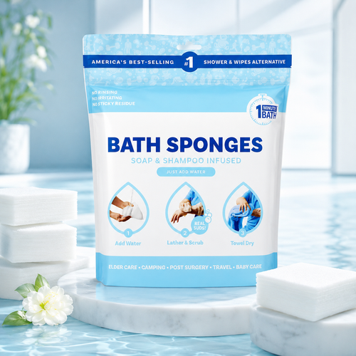 🫧Freshness Anytime, Anywhere! 25 Large Rinse-Free Bathing Wipes for Adults