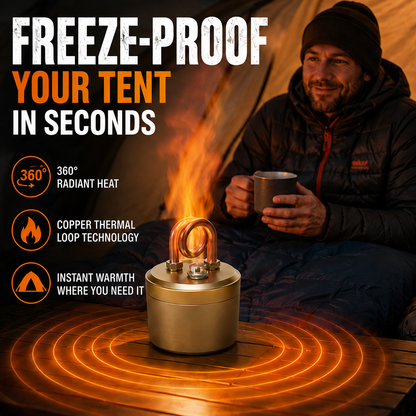 Ultra-Portable Brass & Copper Vaporizing Alcohol Stove for Camping