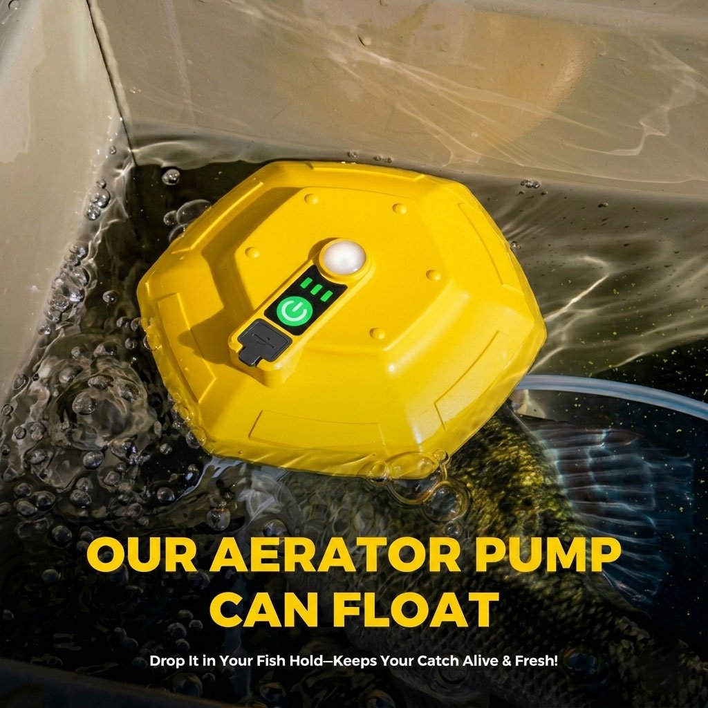 💯🎁 49% OFF🔥Portable Bait Aerator Pump, Floating Oxygen Bubbler with Rechargeable Battery, Compact Design for Buckets and Transport