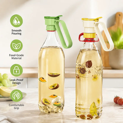 Sohochic Plastic Bottle Pour Spout Cap Dispenser - 1 Count, Portable Kitchen Utensil with Carry Handle, Detachable Wide Mouth & Different Caliber, for DIY Oil Pots & Refrigerator Cold Water Making