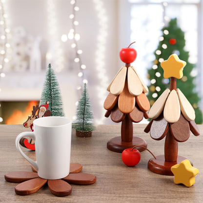 🎄 Christmas Tree Wooden Trivet Set – A Festive Touch for Every Table🎁✨