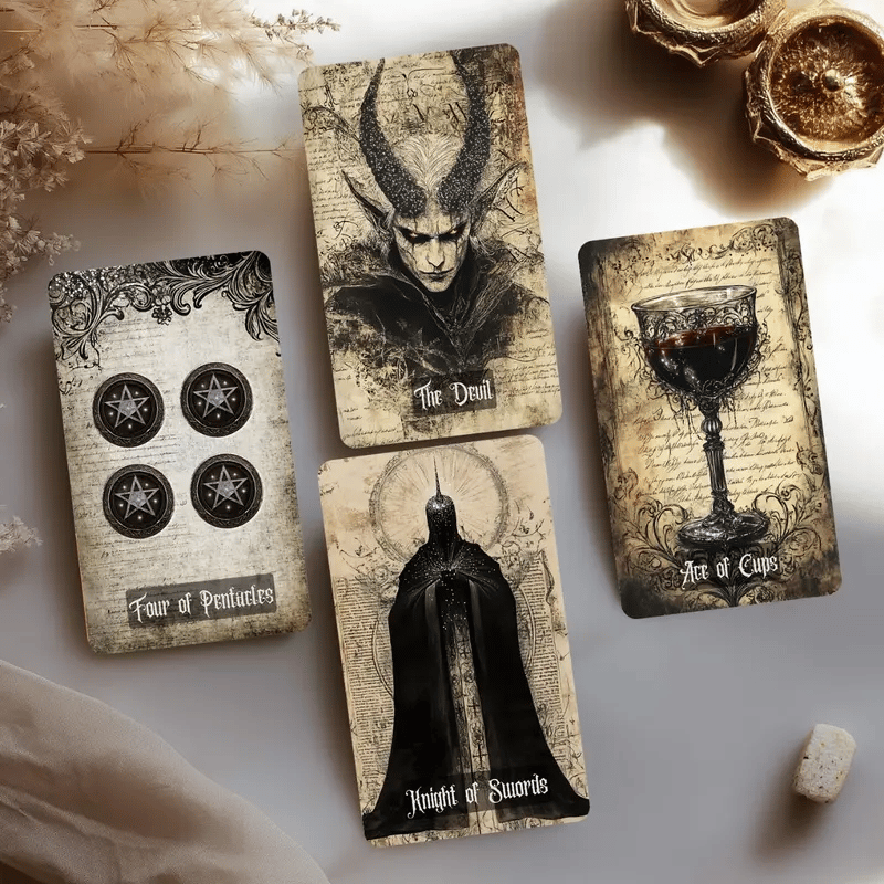 Vintage Gothic Tarot Cards Set - 78 Tarot Cards Deck