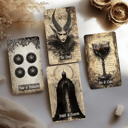 Vintage Gothic Tarot Cards Set - 78 Tarot Cards Deck