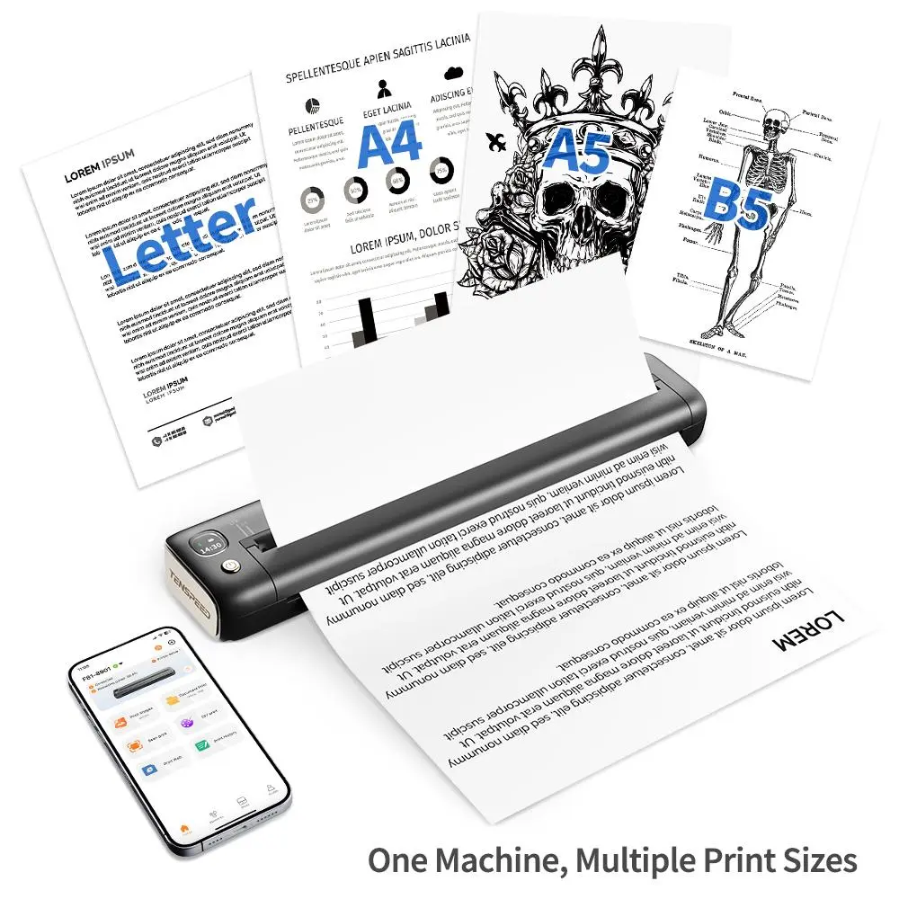 Portable Instant Print Wireless Inkless Mobile Label Printer