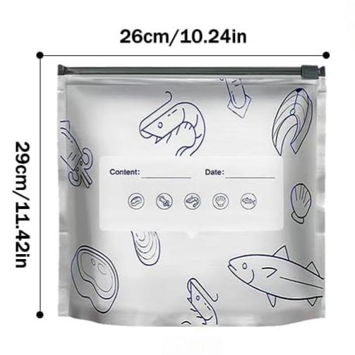 🛡️🥬 Reusable thickened upright aluminum foil sealing storage bags with labels