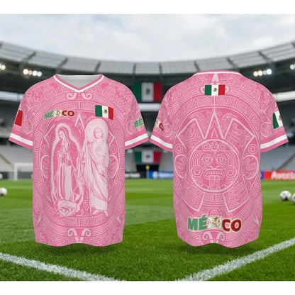 Men's Light Pink Virgencita & San Juditas Mexico 2026 Soccer Jersey