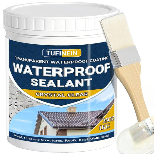 💧35oz Water-Based Transparent Waterproof Coating | Invisible Clear Sealant | Self-Leveling Waterproof Seal for Roof, Brick, Concrete, Wood &amp; Metal Surfaces