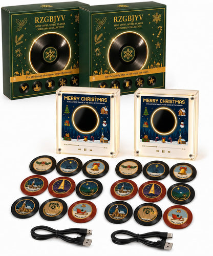Christmas Vinyl Player Fridge Record NFC Magnetic Music Box Set