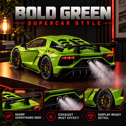 🏎️💨 Track-Inspired Sports Car Display Model – Exhaust Mist Effect Collector Decor