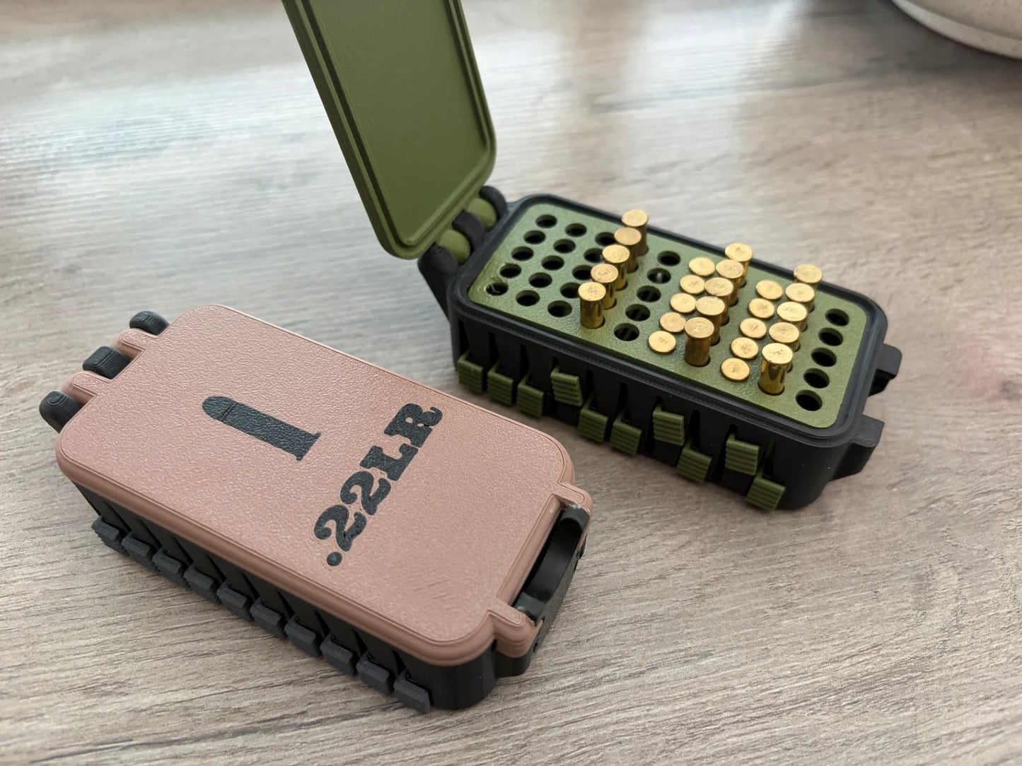 💥🔥Quick Access .22LR Ammo Storage Box – 50 Round Lift-Up Design Cartridge Organizer for Range & Storage