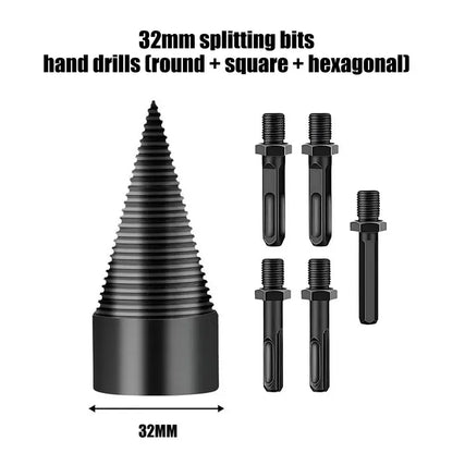 🔨Heavy-Duty Drill Bit Wood Splitter Set