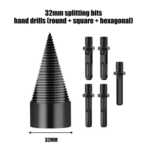 🔨Heavy-Duty Drill Bit Wood Splitter Set