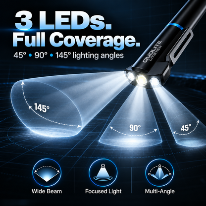 🔦Compact Multifunction EDC Pen Light | 300 Lumens Dual LED Light | Aluminum Alloy Body | USB-C Rechargeable