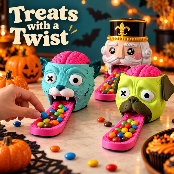 Halloween-themed candy dispenser display