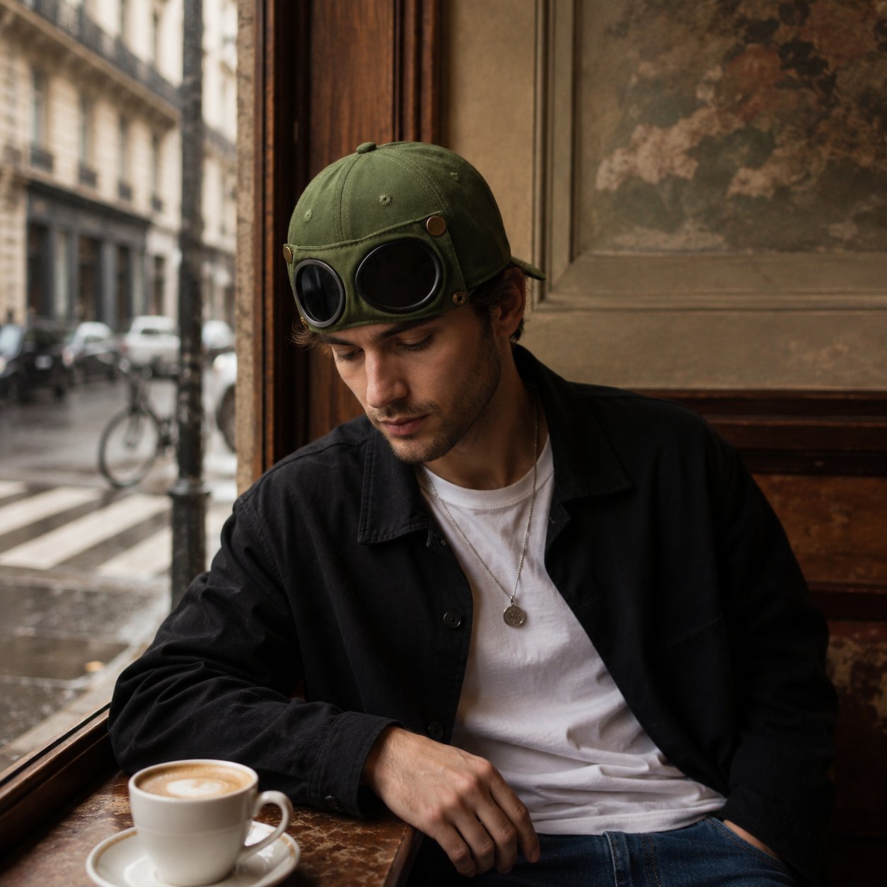 Men's Korean-Style Pilot Baseball Cap - Personalized Glasses-Ready Vintage Washed Cotton Hat for Street Fashion & Daily Outfit
