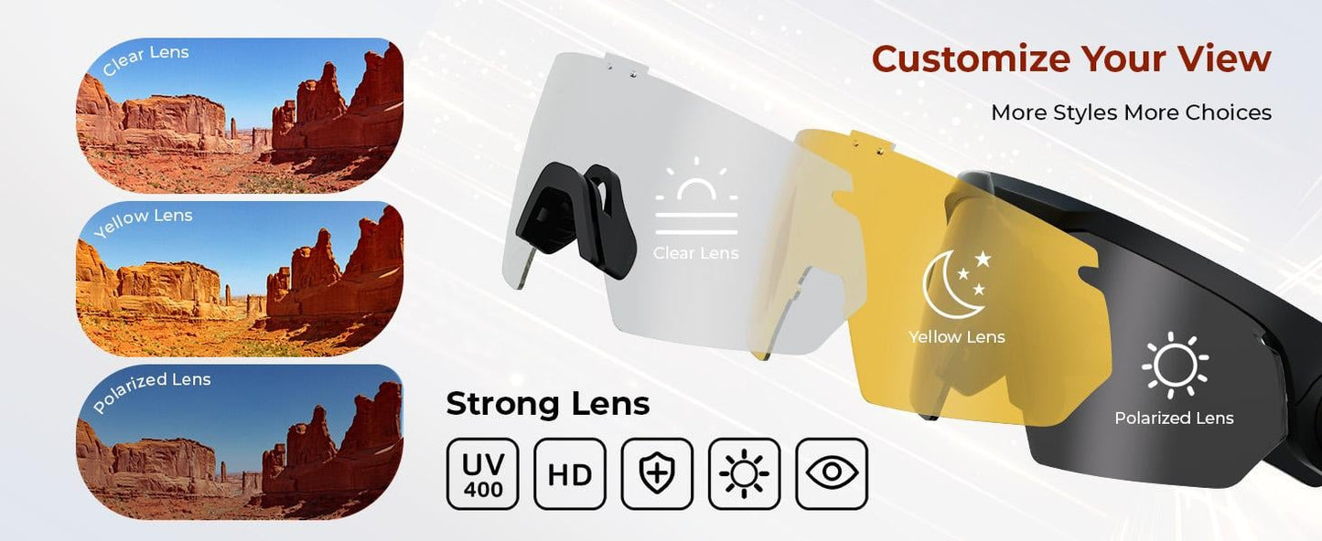 ⚡Hot Sales 49% OFF🔥ANSI Z87.1 Certified Anti-Fog Safety Goggles with Built-in NRR 32dB Noise Reduction Plugs, 3 Interchangeable Lenses, UV400 Sun Block