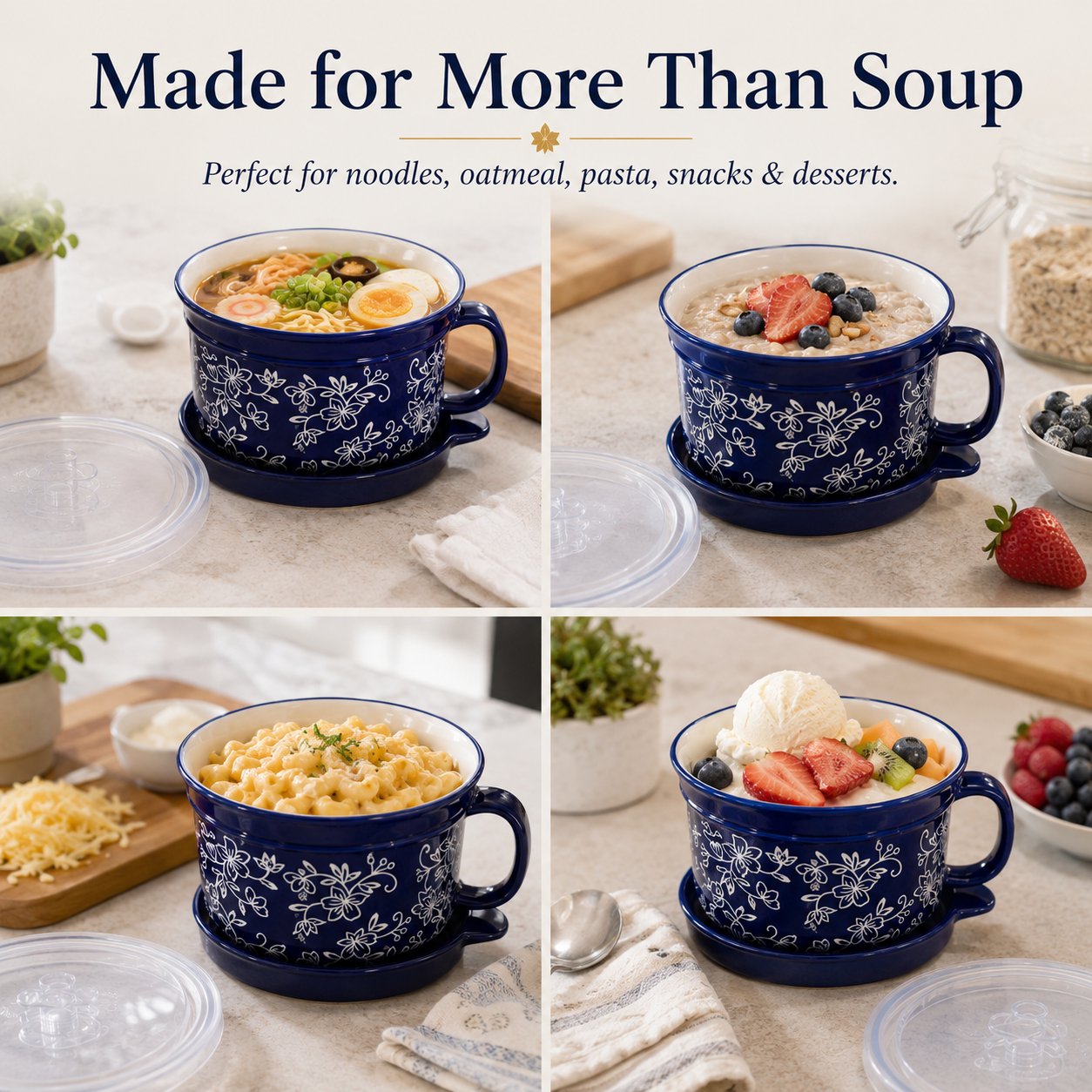 25 oz Floral Soup Mugs