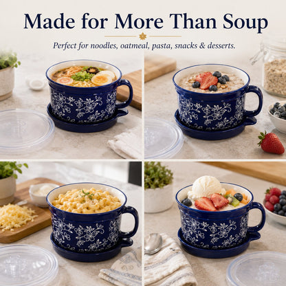 25 oz Floral Soup Mugs